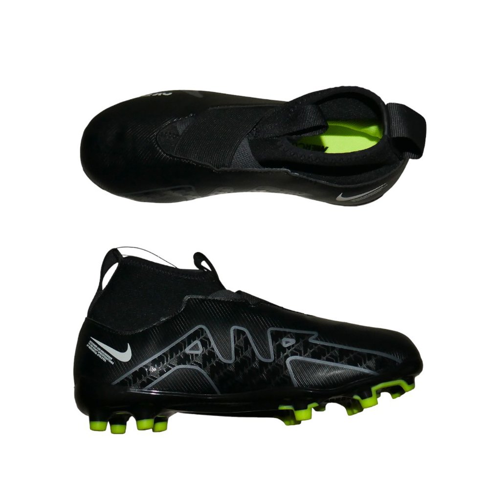 Nike Jr. Mercurial Superfly 9 Youth Size 1Y Soccer Cleats Football Black/Neon - Picture 7 of 10